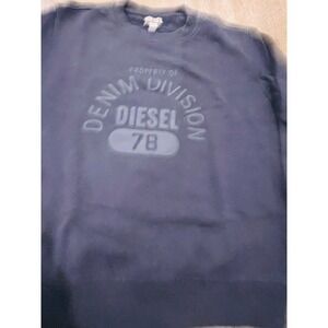 Diesel Denim Division 78 Sweatshirt Mens Medium Blue Crewneck Graphic Pullover